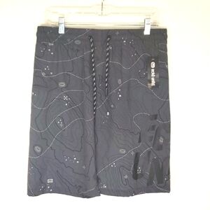 *NWT* ECKO UNLTD. Swim Trunks Gray, Black, White w/Logo, size Small